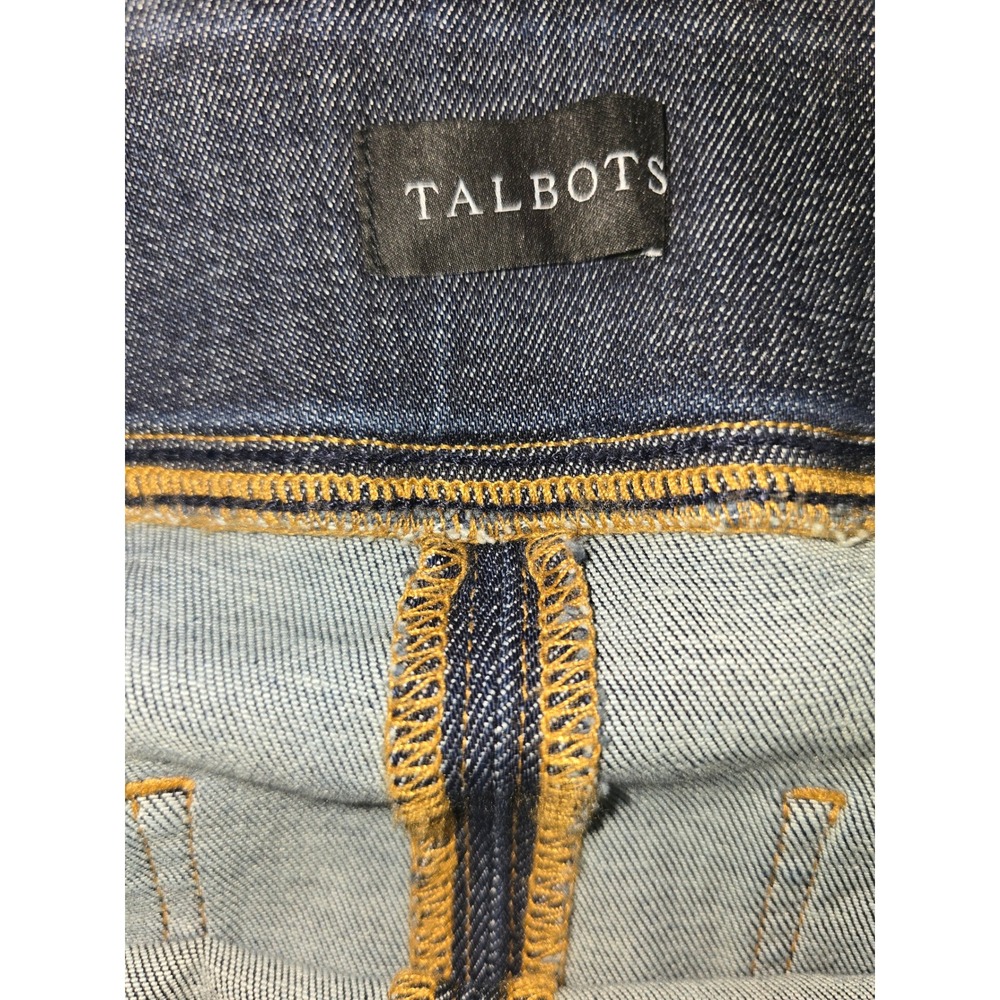 Talbots Women S Flare Leg Pull-On Travel Jeans Dark Beekman Wash High Rise Seam - Picture 7 of 8